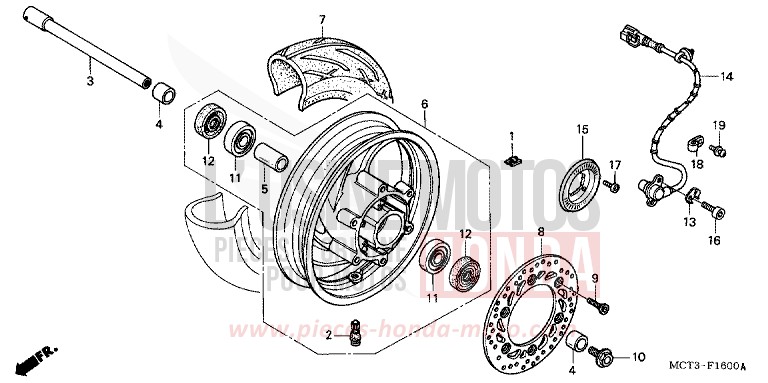 FRONT WHEEL for Silver Wing CYBER GOLD (Y170) from 2002